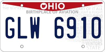OH license plate GLW6910