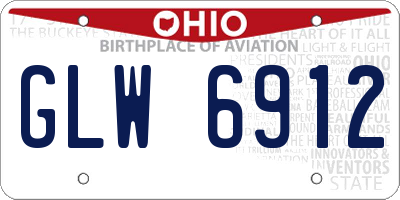 OH license plate GLW6912