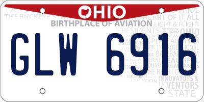 OH license plate GLW6916