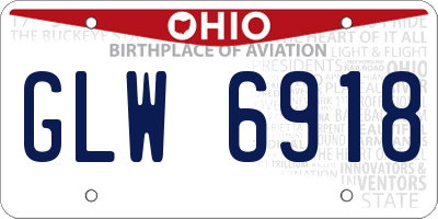 OH license plate GLW6918