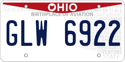 OH license plate GLW6922