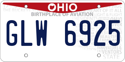 OH license plate GLW6925