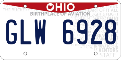 OH license plate GLW6928