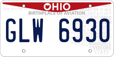 OH license plate GLW6930