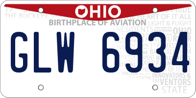 OH license plate GLW6934