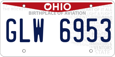 OH license plate GLW6953
