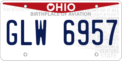OH license plate GLW6957