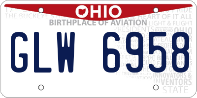OH license plate GLW6958