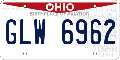 OH license plate GLW6962