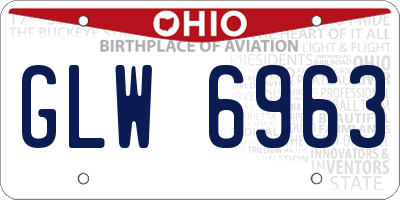 OH license plate GLW6963