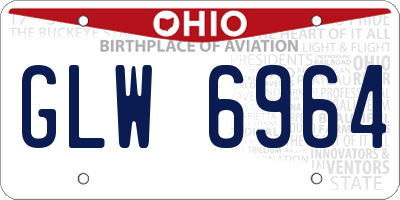OH license plate GLW6964