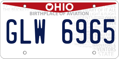 OH license plate GLW6965