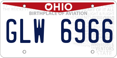 OH license plate GLW6966