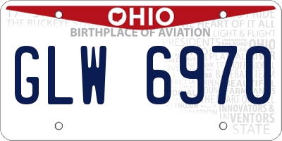 OH license plate GLW6970