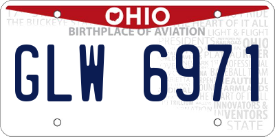 OH license plate GLW6971