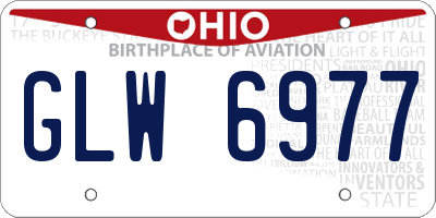 OH license plate GLW6977