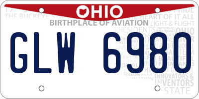 OH license plate GLW6980