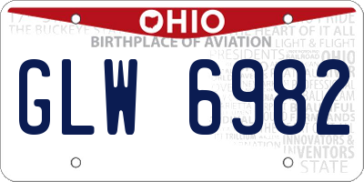OH license plate GLW6982