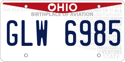 OH license plate GLW6985