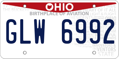 OH license plate GLW6992