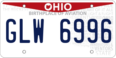 OH license plate GLW6996