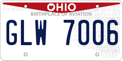 OH license plate GLW7006