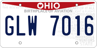 OH license plate GLW7016