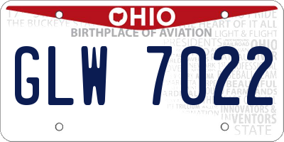 OH license plate GLW7022