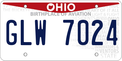 OH license plate GLW7024