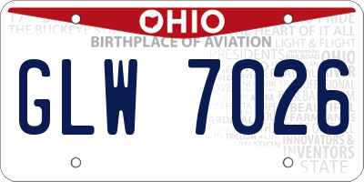 OH license plate GLW7026