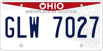 OH license plate GLW7027