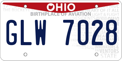 OH license plate GLW7028
