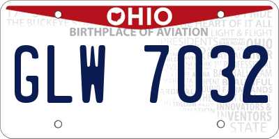 OH license plate GLW7032