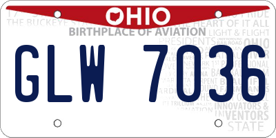 OH license plate GLW7036