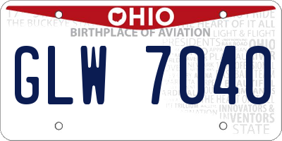 OH license plate GLW7040