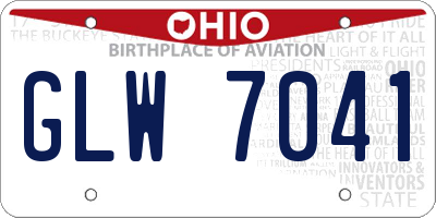 OH license plate GLW7041