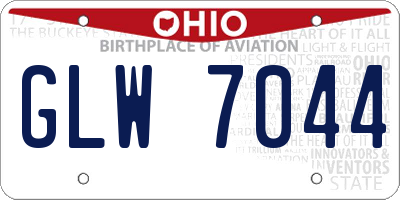 OH license plate GLW7044