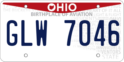 OH license plate GLW7046
