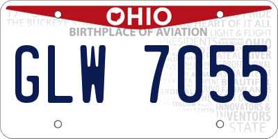OH license plate GLW7055
