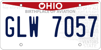 OH license plate GLW7057