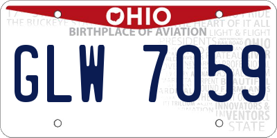 OH license plate GLW7059