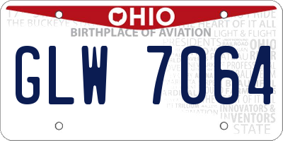 OH license plate GLW7064