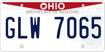 OH license plate GLW7065