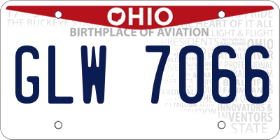 OH license plate GLW7066