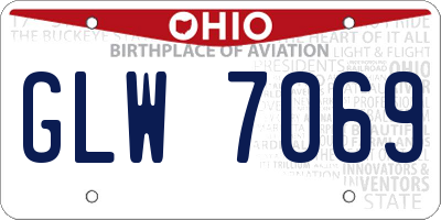 OH license plate GLW7069