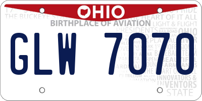 OH license plate GLW7070