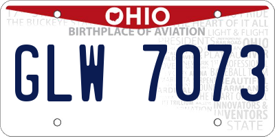OH license plate GLW7073