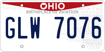 OH license plate GLW7076