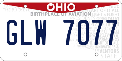 OH license plate GLW7077
