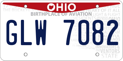 OH license plate GLW7082